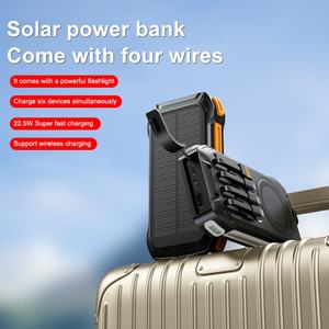 Banco de Energía Inalámbrico al por Mayor de 20000mAh de Gran Capacidad con Panel Solar de 15W, Cargador Portátil con Luz - Product Image 2