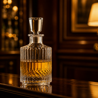 Ensemble de carafe à whisky en verre de 300 ml avec 2 verres à whisky, ensemble de carafe à liqueur en cristal pour bourbon et scotch, logo personnalisé