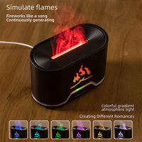Diffuseur d'arômes ultrasonique à flamme simulée sept couleurs, humidificateur de bureau, diffuseur de chambre à coucher, pulvérisation automatique de parfum