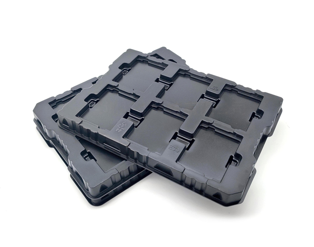 Custom Black Plastic ESD Antistatic Tray Packing Electronics Blister Esd Pcb Tray for CPU Processor with Component