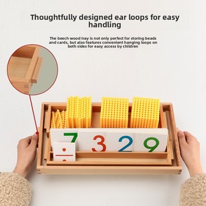 Jeu de l'argentier à perles dorées en bois Montessori pour l'apprentissage des mathématiques, jouet éducatif pour la maternelle et l'éveil des enfants de 3 à 6 ans - Product Image 4