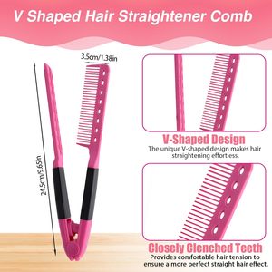 Peine Alisador Profesional para Salón, Peine de Peluquería para Peinar y Alisar el Cabello, Peine Recto en Forma de V - Product Image 4