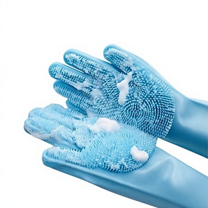 Gants de bain en silicone avec brosse et peigne pour un nettoyage et un soin en profondeur - Product Image 1