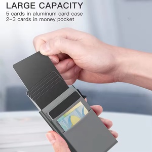 Tc110 đa chức năng co giãn Pocket Mini Snap Pop Up Ví biểu tượng tùy chỉnh tín dụng kinh doanh nhôm RFID chủ thẻ - Product Image 3