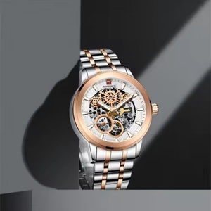 NAVIFORCE 1002 Stainless Steel Waterproof <b>Watch</b> Men's <b>Mechanical</b> <b>Watch</b> Gold Bracelet Transparent <b>Mechanical</b> Movement Men's - Product Image 5