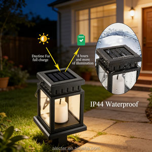 Alecter <b>Solar</b> 8-Piece IP65 Waterproof <b>Solar</b> Lanterns Flickering <b>Flame</b> <b>Effect</b> 2800 Lumens for Outdoor Pathway Patio Gazebo Decor - Product Image 6