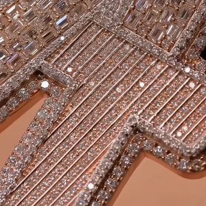 Initial Lettre Glacée Pour Lui Bling Hip Hop Lettre Personnalisée Moissanite Diamant Pendentif Pour Unisexe - Product Image 1