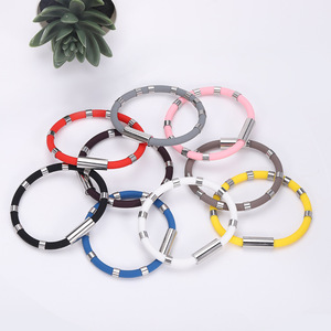 Silicone Wristband Negative Ion Energy Balance Outdoor Sports Waterproof Bracelet Unisex Geometric Design 8 Colors 20cm - Product Image 5