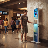 Estación de Carga Digital de Doble Cara Y2 Power AXI de 21'' para Aeropuertos, Kiosco de Carga Rápida para Teléfonos y Laptops con Iluminación LED