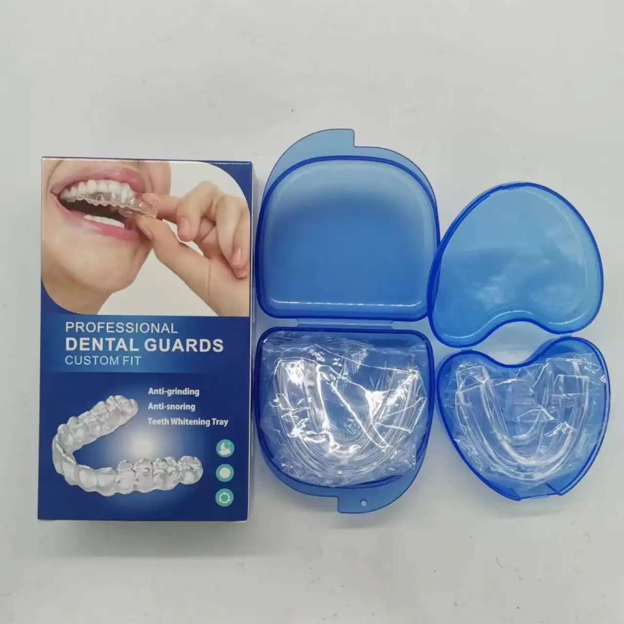 Bandeja blanqueadora de dientes grado alimenticio EVA termoformado molienda de dientes, protectores bucales antironquidos