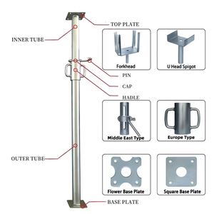 Supports Métalliques Réglables en Acier pour Échafaudages, Vente en Gros Usine, pour Plateformes de Construction et Coffrages - Product Image 2