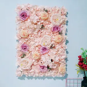 New wedding supplies Hotel background decoration rose peony hydrangea silk flower plastic grid row artificial wallflower