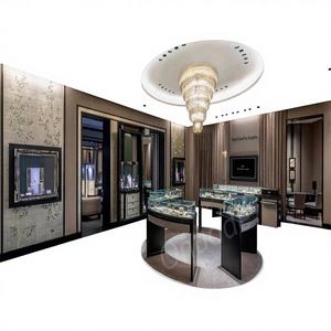 Meubles de présentation de bijoux de luxe sur mesure avec éclairage LED, matériaux bois/métal pour la décoration intérieure des magasins de détail - Product Image 1