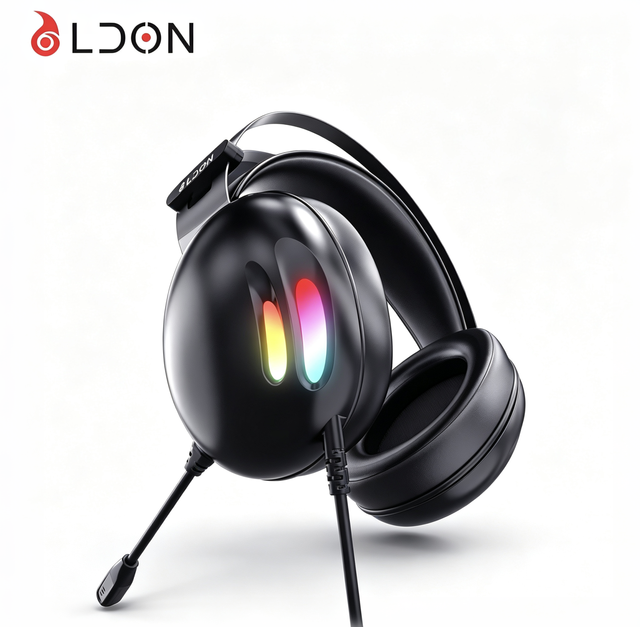 LDON X2 Pro Custom Logo Wired Ear Gaming Headset Dynamic Driver RGB Lighting USB 7.1 Surround Sound Active Noise Cancelling 2026