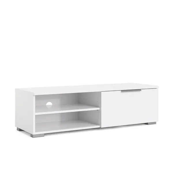 Nordic White 46 Inch Home Usage TV Stand Cabinet With 1 Drawer