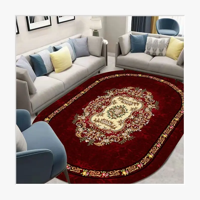 Rugs And Carpets For Home Living Room Vintage Oval Bedroom Decoration Area Rug Grey Blue Green Soft Plush Floor Mat Washable