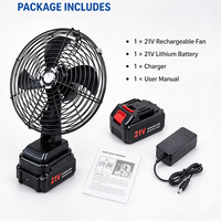 Ventilateur portable électrique 21V alimenté par batterie au lithium, ventilateur d'été pour le camping en plein air, mini ventilateur sans fil
