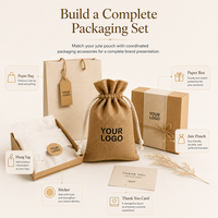 Sacs en toile de jute personnalisés avec logo, pochette cadeau à cordon, sac en fibre de chanvre naturelle pour bougies, savons, café, thé, emballage de mariage et de fêtes