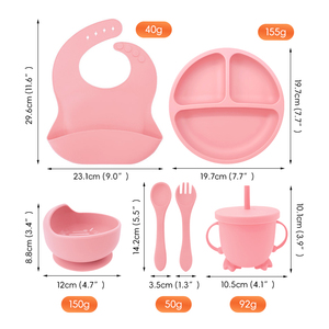Colorful Toddler Feeding Set Suction Bowl and Cup Non Slip Baby Plate for Easy Self Feeding <b>9</b> Options - Product Image 2