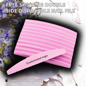 ENVÍO GRATUITO Al por mayor Lima de uñas de esponja desechable de doble cara HZ5179 para manicura, forma media luna, de fabricante - Product Image 4