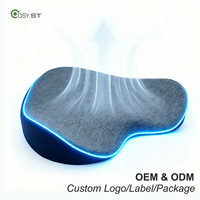Coussin de siège ergonomique en mousse à mémoire de forme en polyester tricoté, dureté réglable, antidérapant, housse amovible, orthopédique pour le coccyx, forme cœur