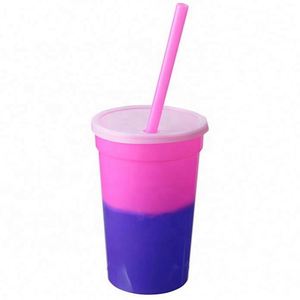 Vaso de Plástico para Bebidas con Tapa, Cambia de Color, para Estadios, en Oferta - Product Image 2