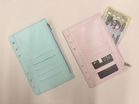 Carpeta de múltiples colores con bolsillos, tamaño A6, carpeta de 6 agujeros, Carpetas con cremallera para Carpeta de cuaderno de 6 anillos, bolsas de hojas sueltas