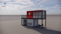 Caffetteria Ristorante Bar Chiosco Prefabbricato in Acciaio a Due Piani, Container Pop-up