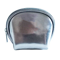 Grosir tas kosmetik kulit PU emas kecil portabel tahan air tas rias ritsleting dompet perjalanan penyimpanan perlengkapan mandi modis