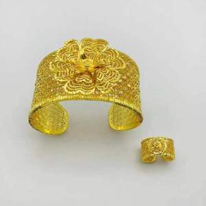 24K Gold Bowknot <b>Bracelet</b> Ring <b>Set</b> Wedding Jewelry Women's Luxury Fine Jewelry <b>Sets</b> - Product Image 5