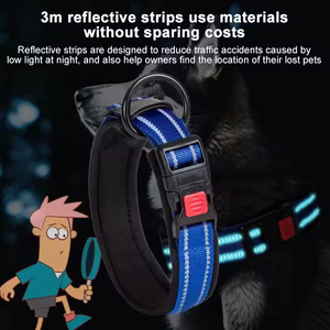 <span class=keywords><strong>Collar</strong></span> de perro reflectante con juego de correa Accesorio de Mascota de comodidad transpirable para caminar, entrenamiento y seguridad - Product Image 4