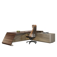 Bureau de direction en forme de L de luxe, mobilier de bureau moderne, bureau de travail modulaire pour bureau à domicile