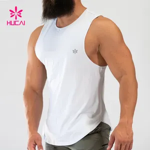 Toptan özel Logo polyester spor kas vücut geliştirme kuru fit düz spor koşu üstleri Stringer spor spor erkek tank top