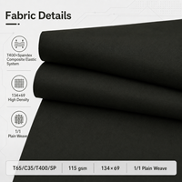 Tissu Textile Personnalisé en Polyester, Coton et Spandex, en Rouleau, Extensible, Respirant, Teint Uni, pour Chemises et Uniformes Haut de Gamme