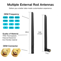 Antenne WiFi double bande 2,4 GHz 5,8 GHz 12 dBi à gain élevé, verticale, à lame plate, en caoutchouc, filetée, pour AP, caméra, OEM
