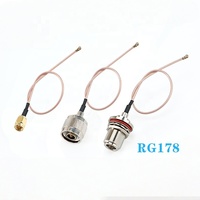 Cable Coaxial de Comunicación RF a Prueba de Agua, Conectores SMA/SMB/SSMA/TNC/BNC/UHF/N/F, RG174 RG58 RG113 RG178 RG316, Latón Chapado en Oro