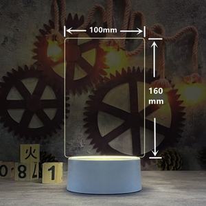 Tableau mémo néon 3D à LED avec surface d'écriture en ABS effaçable, <span class=keywords><strong>lampe</strong></span> de taille moyenne à piles de forme carrée - Product Image 6