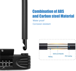 Cadenas à code spécial en <span class=keywords><strong>caoutchouc</strong></span> résistant, cadenas numérique <span class=keywords><strong>pour</strong></span> vélo de montagne, sécurité lourde, cadenas en U <span class=keywords><strong>pour</strong></span> vélo - Product Image 3