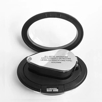40X Metal LED Lights Folding Magnifier Plastic Lupas for Antique Stamps Jewelry & Diamond Identification