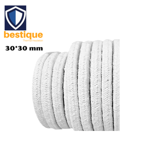 เชือกเซรามิกถักเส้นใยอลูมิเนียมซิลิเกต Bestique ขนาด 30*30 มม. สำหรับบรรจุภัณฑ์กันความร้อนในเตาเผา - Product Image 1