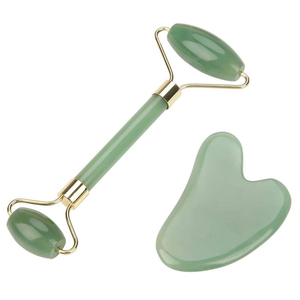 New Mini Private Label Facial Jade Roller Gua Sha Set Electric Massage Pink Jade Roller With Gift Box