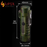 Meilleures ventes 2021 : Briquet électrique plasma USB classique, rechargeable, étanche et coupe-vent, avec lampe torche, accessoires pour fumeurs
