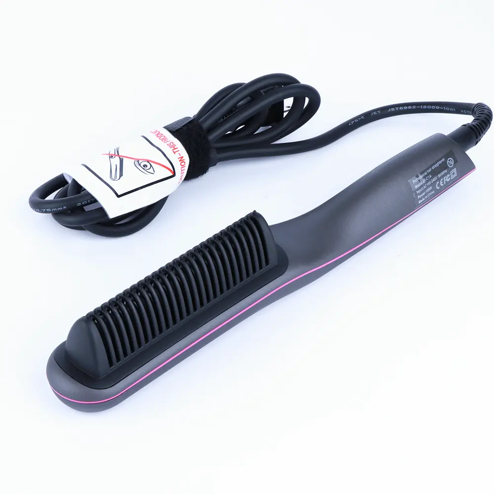 Çok fonksiyonlu 3 1 saç düzleştirici fırçası isıtmalı fırça seramik anti-haşlanma taşınabilir saç sakal doğrultma sıcak tarak