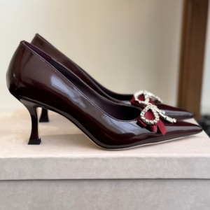 Escarpins d'été 2026 pour femme en similicuir à talon aiguille super haut, élégants avec nœud et bout pointu peu profond, à enfiler - Product Image 5