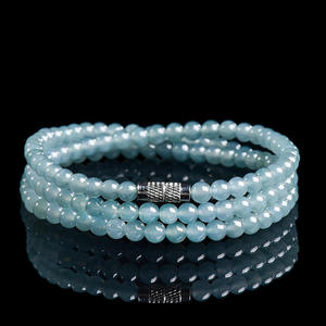 Natural Jadeite Blue Water <b>Jade</b> Bead Necklace and Bracelet Women's <b>Jade</b> Wholesale Original Design C037 - Product Image 2