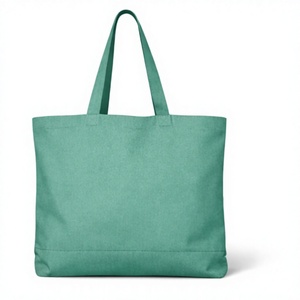 Low Price Recycled Custom Logo Eco Friendly Reusable Organic Calico Canvas Zipper Closure <b>Long</b> Handle Tote <b>Bag</b> - Product Image 4