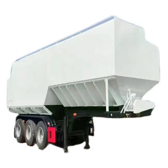 مقطورة شاحنة تانك تحمل ثلاثة محاور 60CBM تستخدم لنقل الدواجن/ الماشية/ شاحنات طعام الحيوانات للبيع