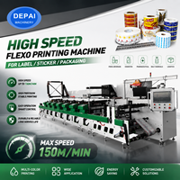 Mesin Cetak Flexo Presisi Tinggi 6 Warna untuk Kertas Gulung, Stiker Horizontal, Label Perekat, Kecepatan Tinggi