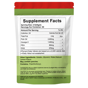 Ultra-Pure Omega-3 Fish Oil Softgels Triple Molecularly Distilled EPA &amp; <strong>DHA</strong> Concentrate for Adult Heart &amp; <strong>Brain</strong> <strong>Health</strong> - Product Image 5