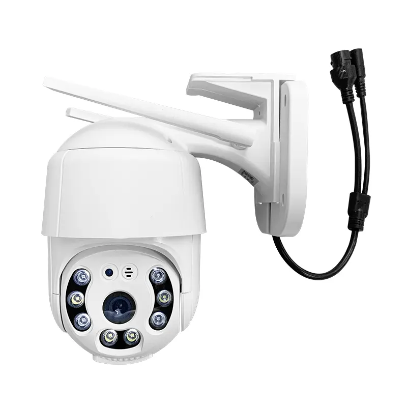 Alarme de détection de mouvement Full Color HD 1080P Vision nocturne Tuya YCC365 PLUS, dôme étanche extérieur Wifi PTZ caméra de sécurité